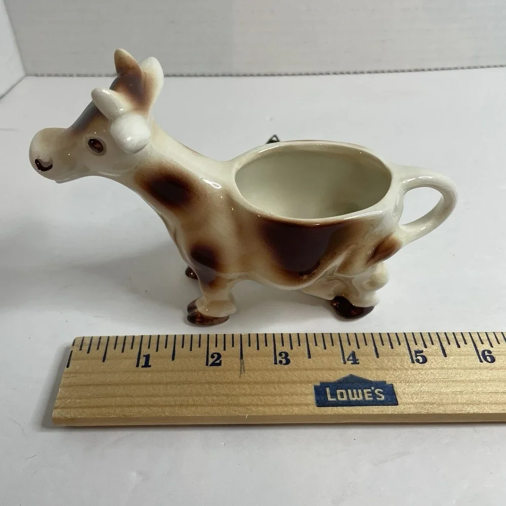 Vintage GOEBEL GERMANY Porcelain Cow Creamer, 5 3/4